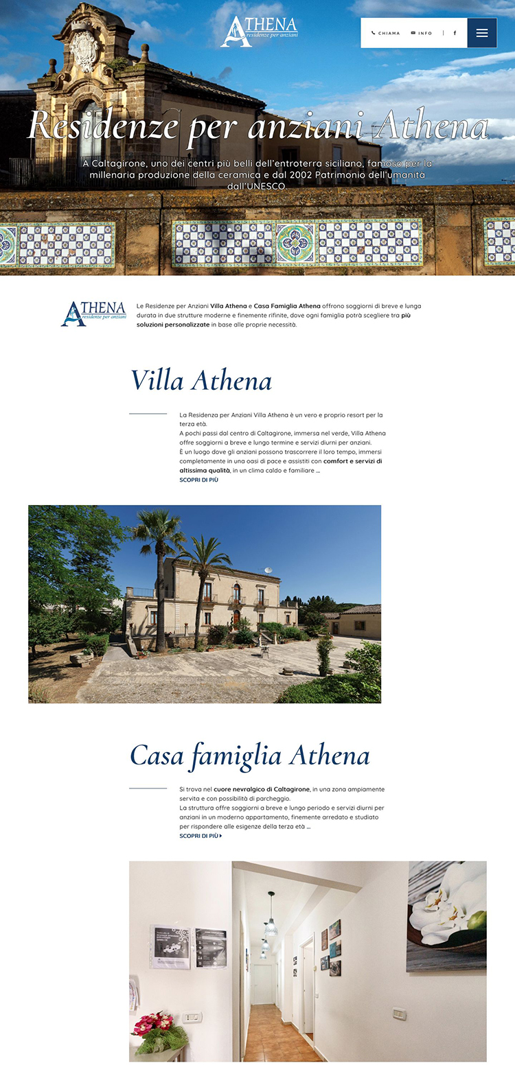 Residenze per anziani Athena - Realizzazione siti web Caltagirone